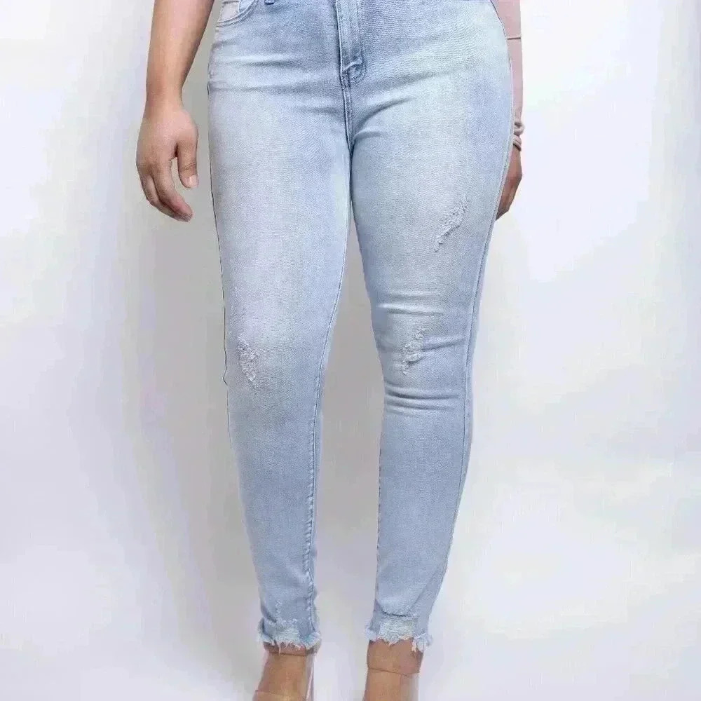 Own It Frayed Ankle Jeans